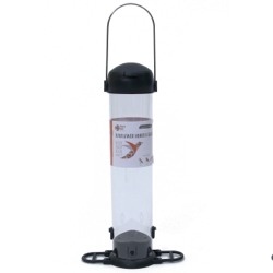 This feeder holds approximately 390g of sunflower hearts. Featuring a stainless steel hanger.