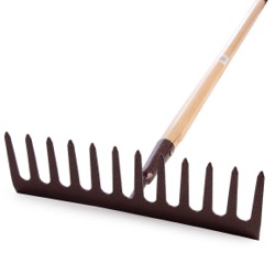 Spear and Jackson Soil Rake. Heat-treated and hardened carbon steel head for strength and durability, Length: 1590mm